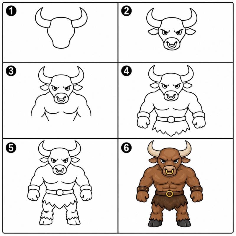 Ancient Greek Minotaur Drawing Ideas