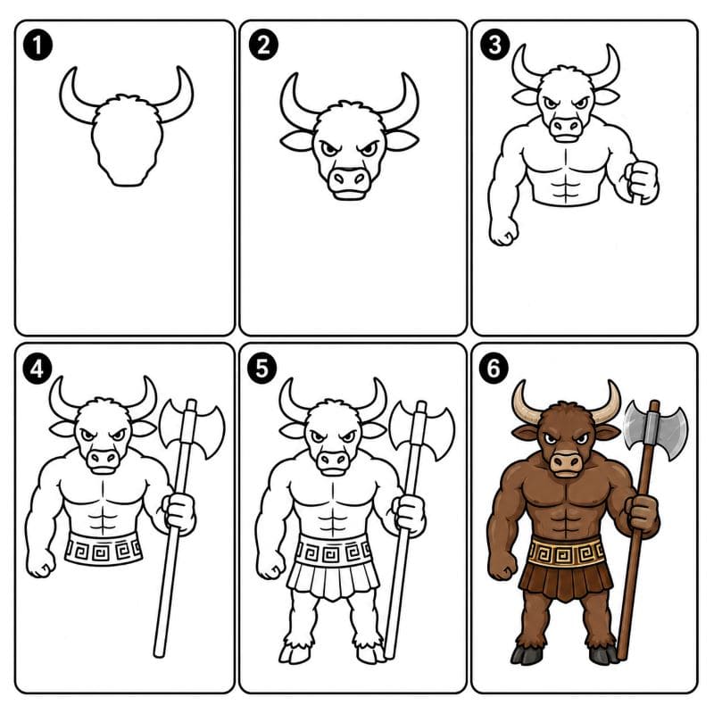 Ancient Minotaur Drawing Ideas