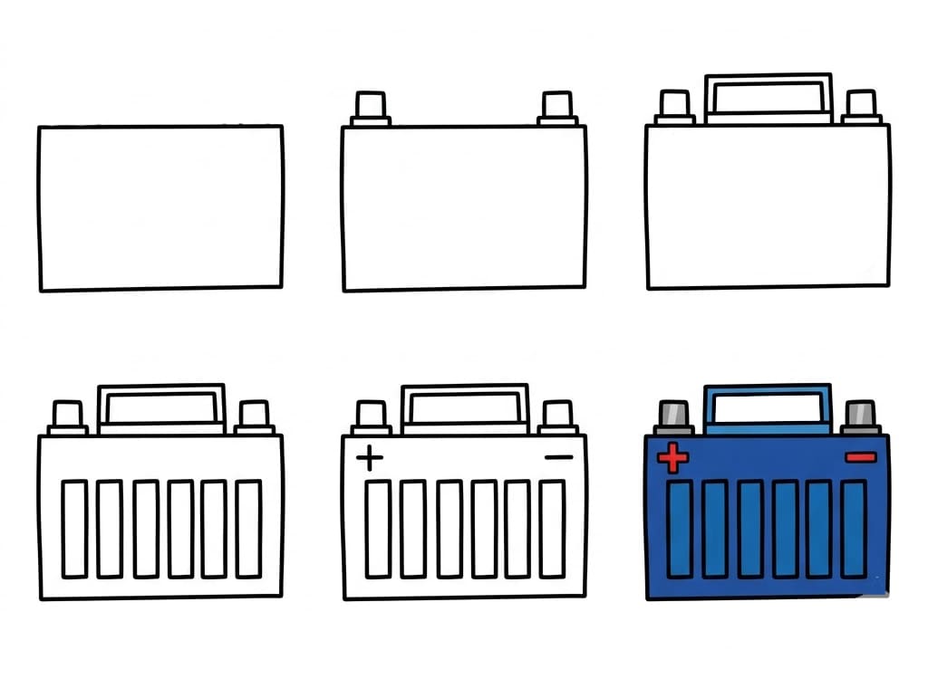 Automotive Car Battery Drawing Ideas