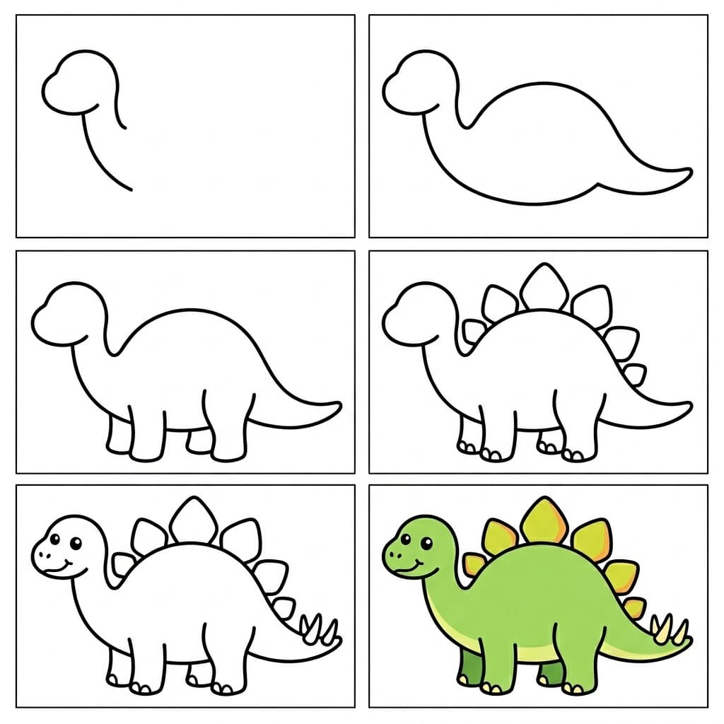 Baby Stegosaurus Drawing Ideas
