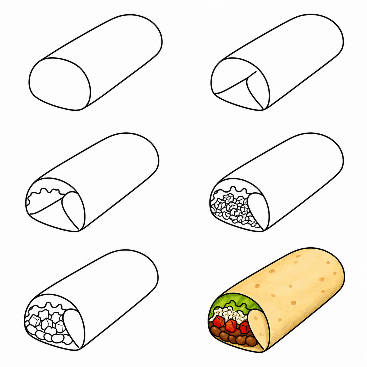 Basic burrito Drawing Ideas
