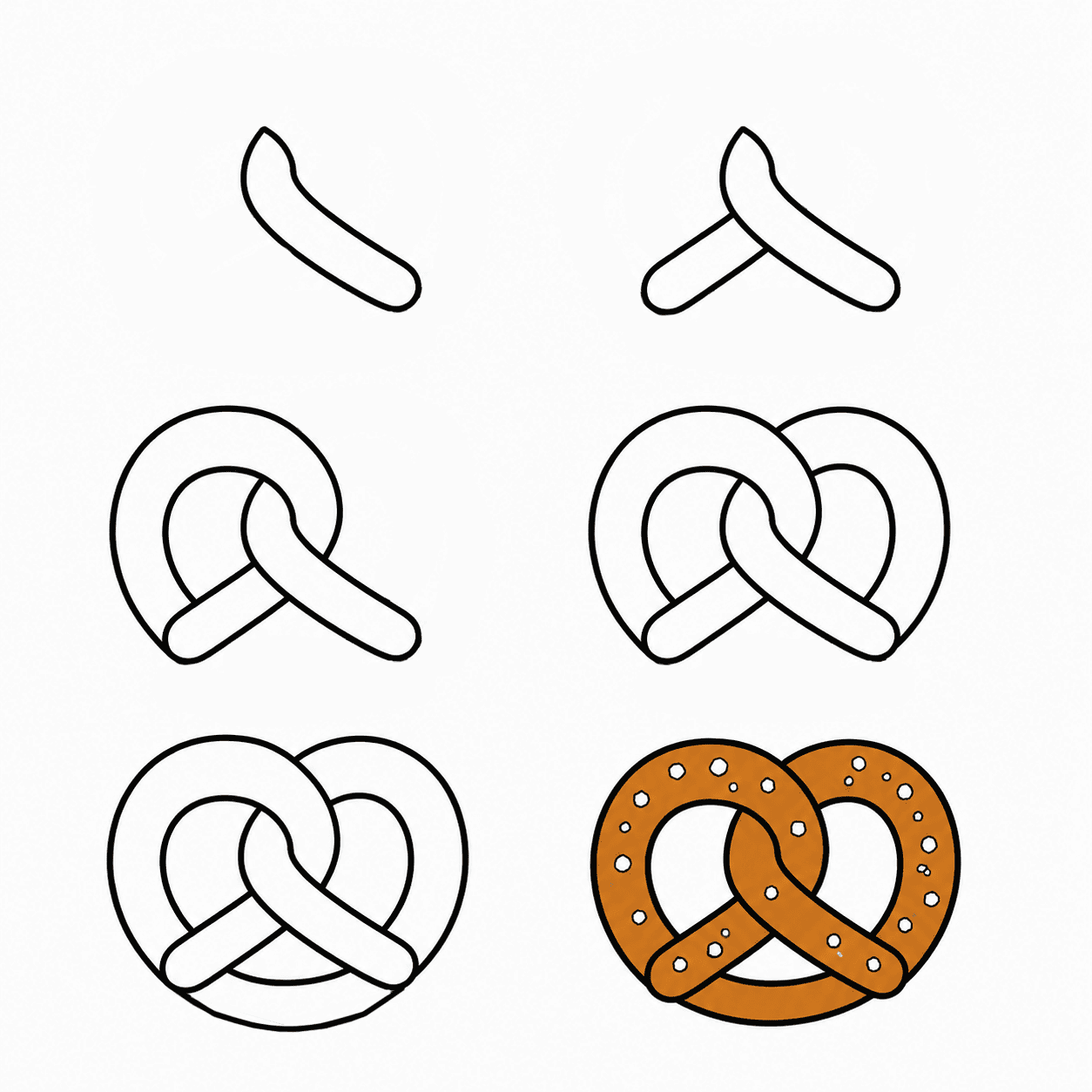 Basic pretzel Drawing Ideas