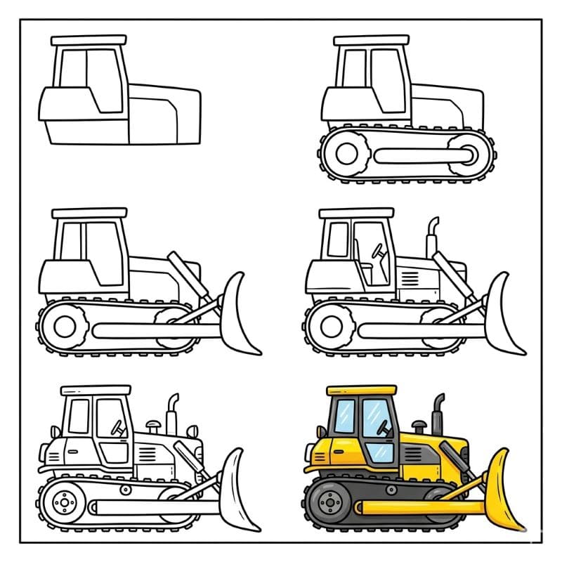 Bulldozer Construction Vehicle Drawing Ideas