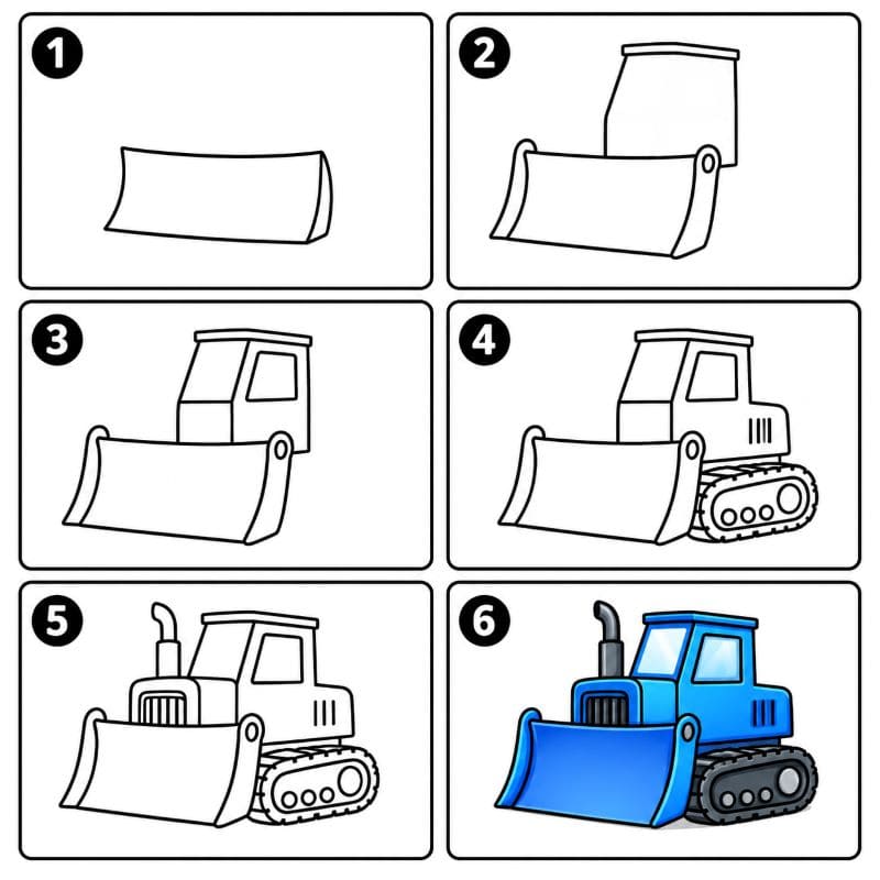 Bulldozer for Kids Drawing Ideas