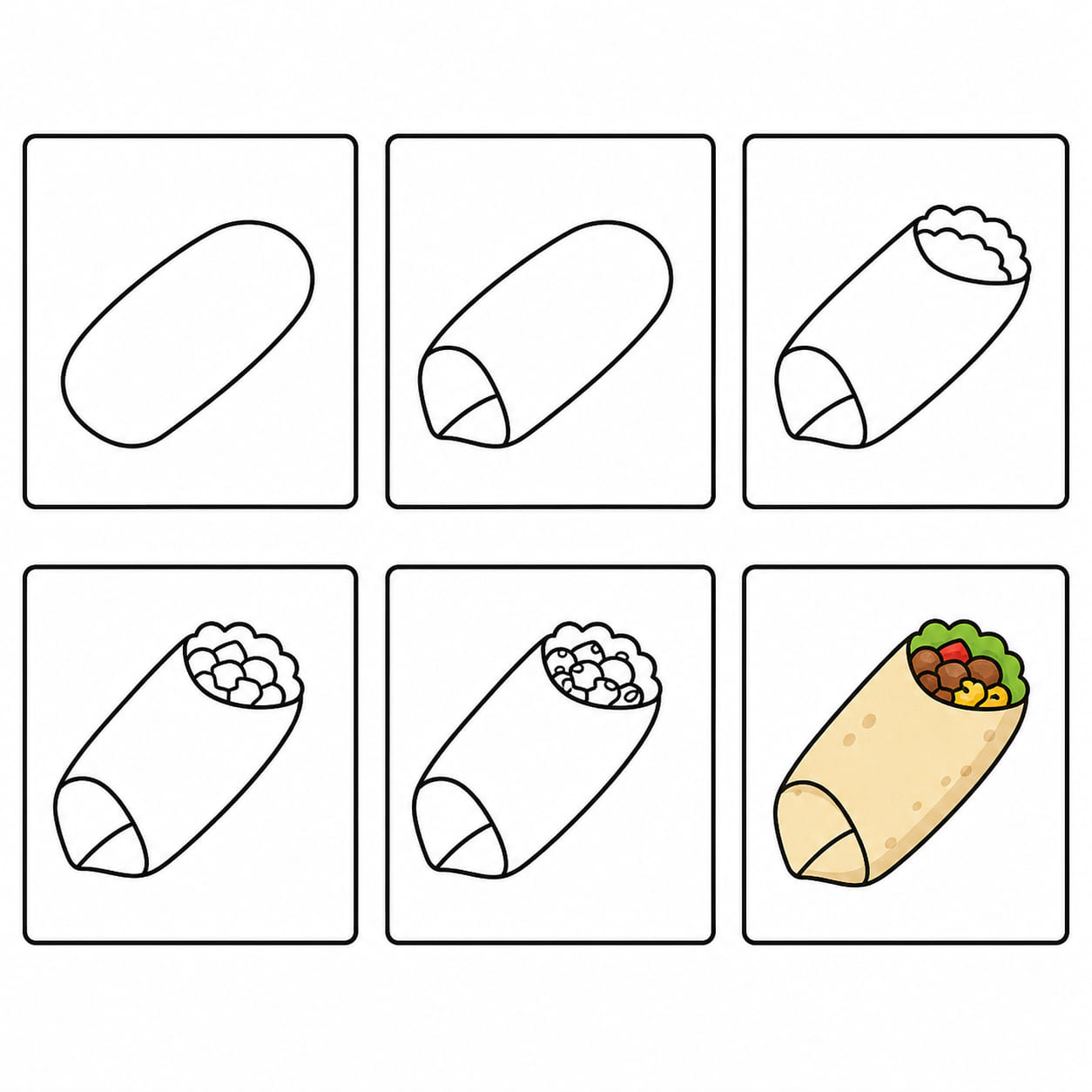 Burrito for Kids Drawing Ideas