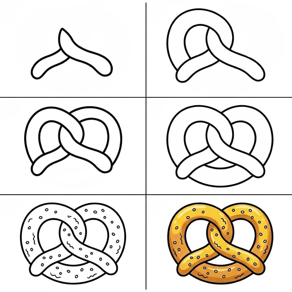 Buttery pretzel Drawing Ideas