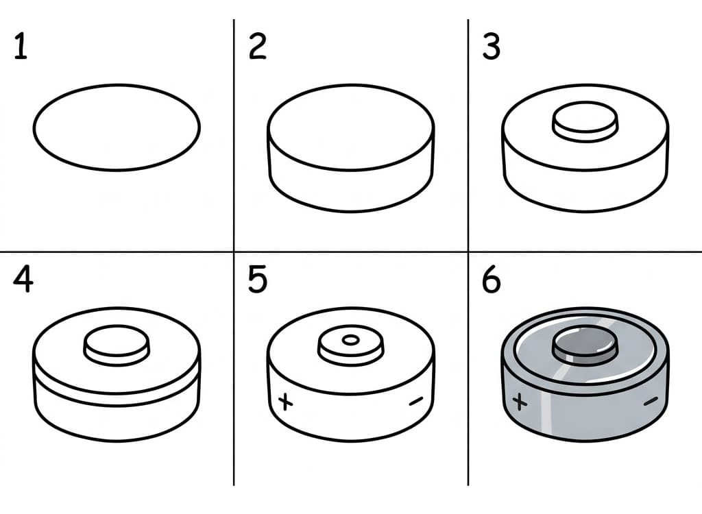 Button Cell Battery Drawing Ideas