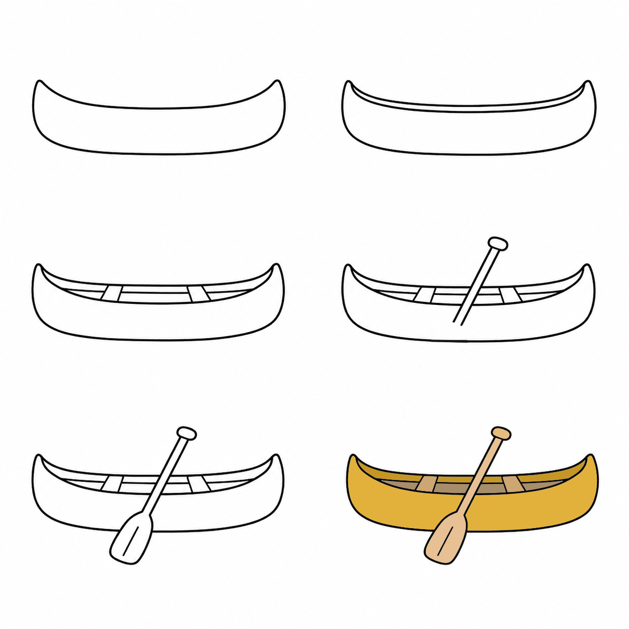 Canoe boat Drawing Ideas
