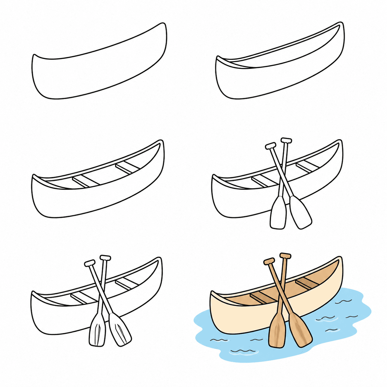 Canoe for children Drawing Ideas