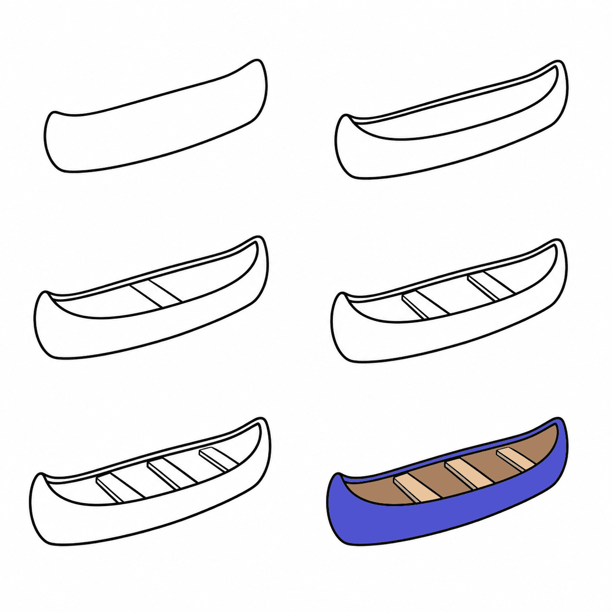 Canoe for kids Drawing Ideas