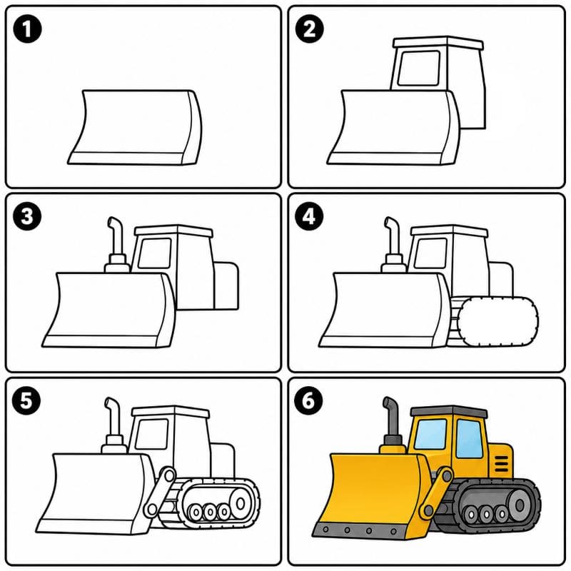 Cartoon Bulldozer Drawing Ideas