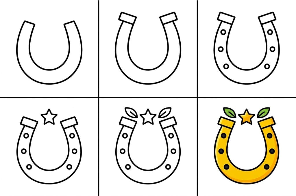 Cartoon Horseshoe Drawing Ideas