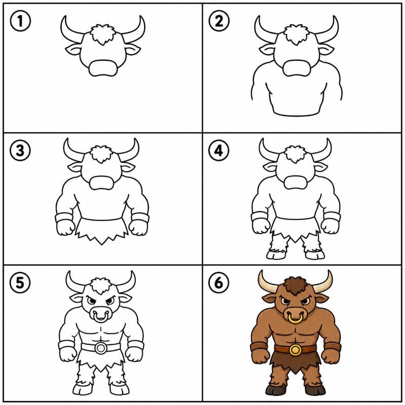 Cartoon Minotaur Drawing Ideas