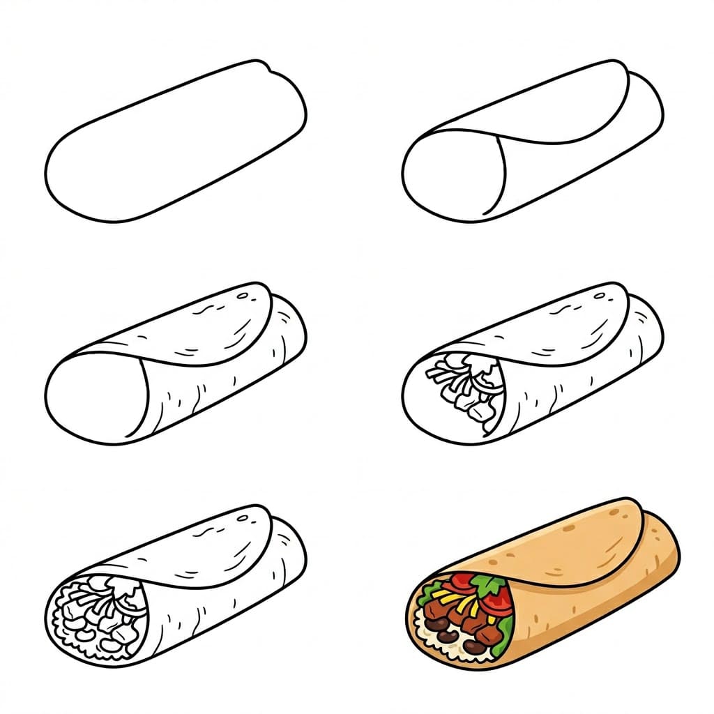 Cartoon burrito Drawing Ideas