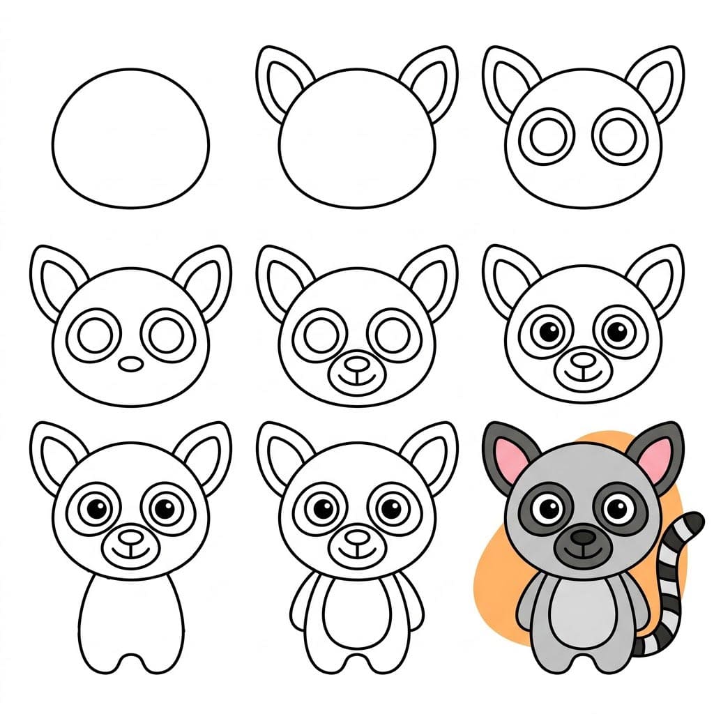 Chibi lemur Drawing Ideas
