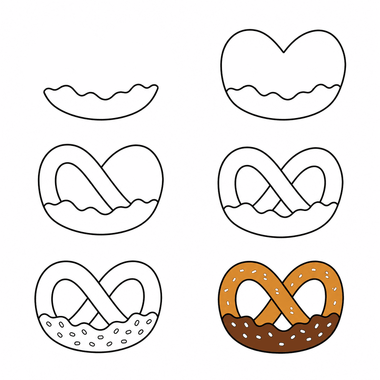 Chocolate dipped pretzel Drawing Ideas
