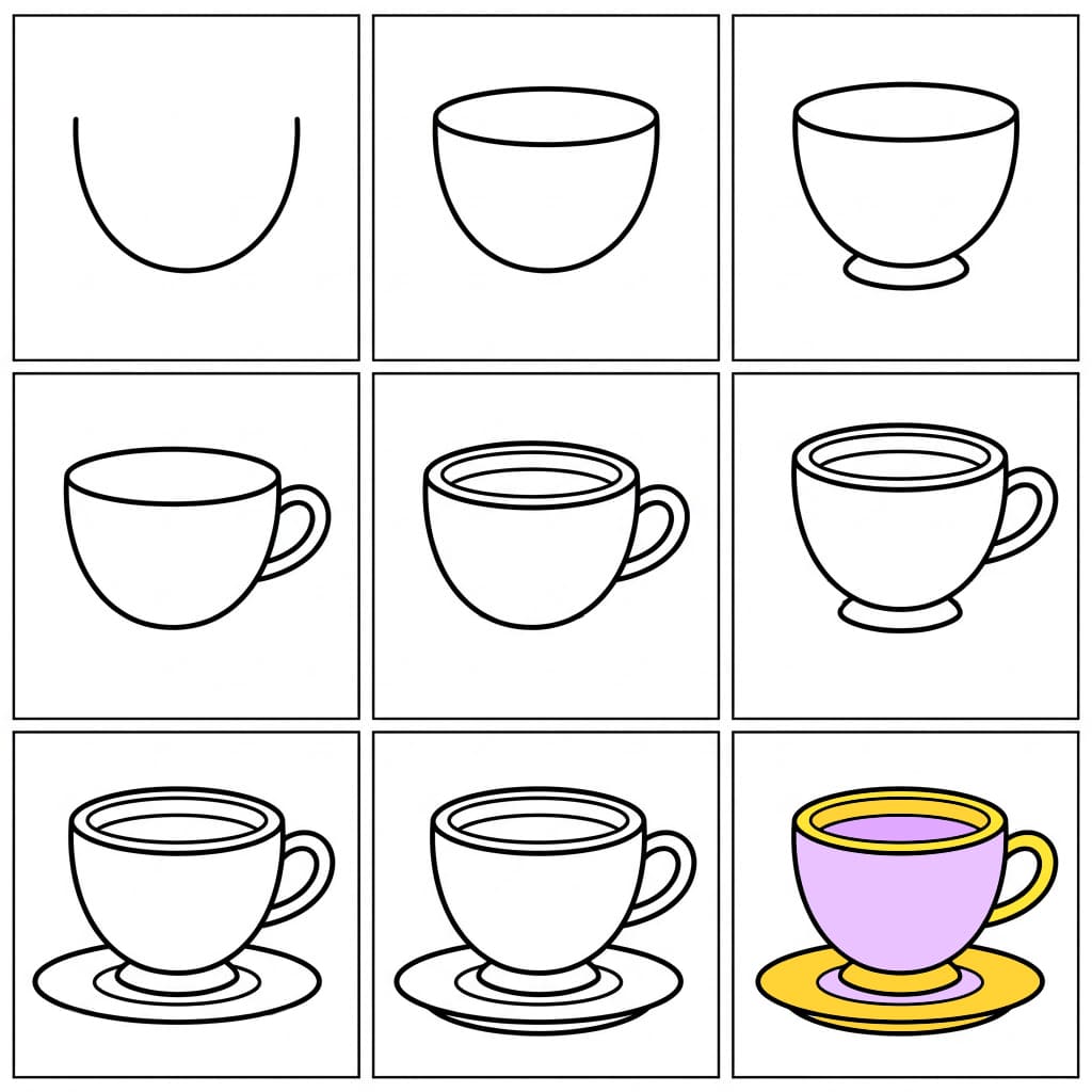 Classic teacup Drawing Ideas