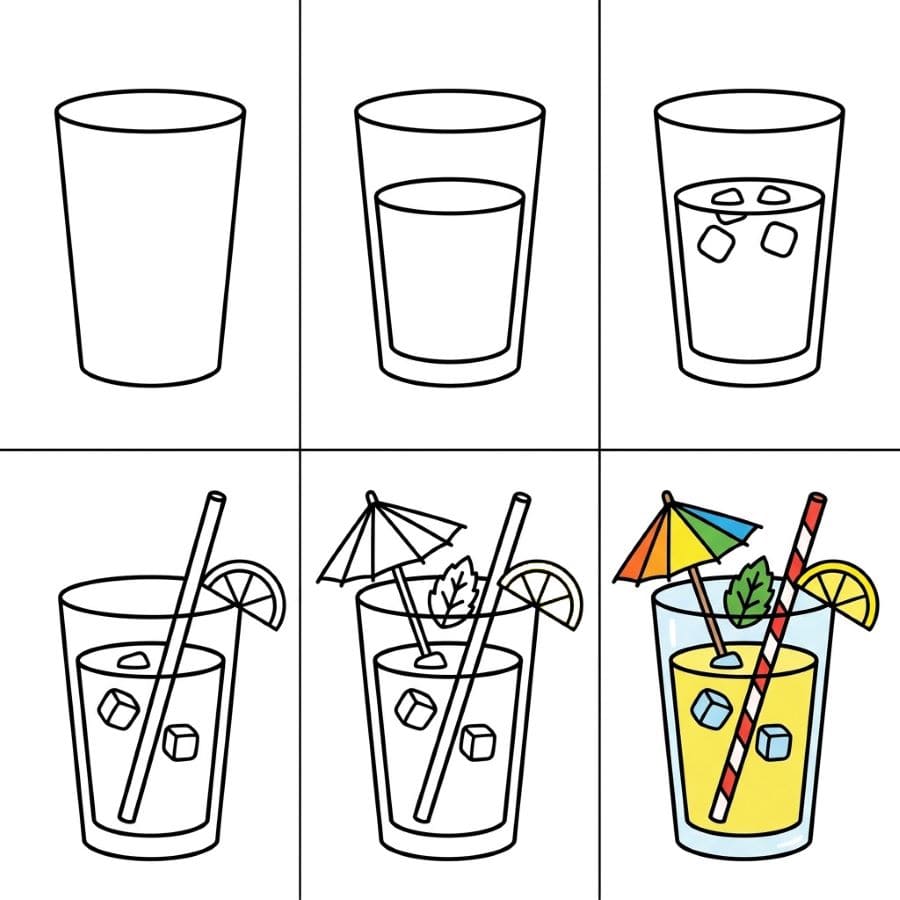 Cocktail Lemonade Drawing Ideas