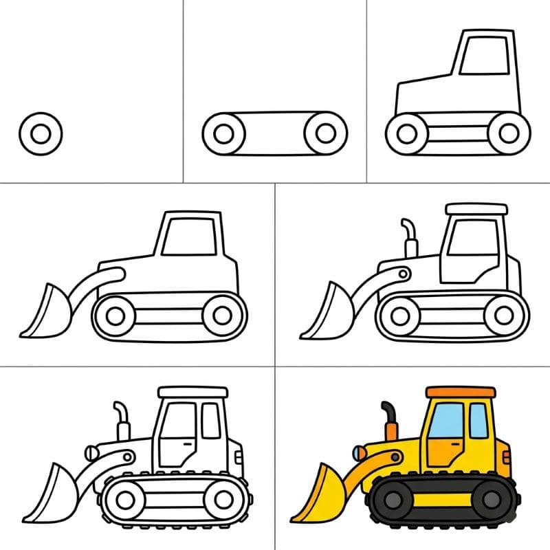Construction Bulldozer Drawing Ideas