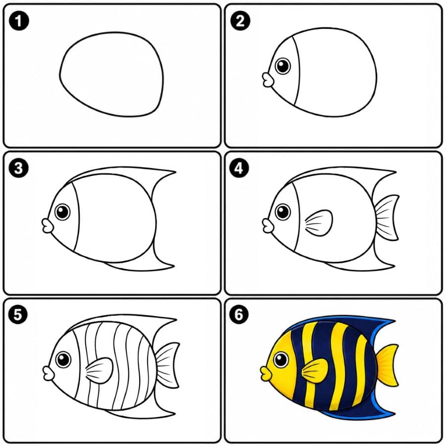 Coral Angelfish Drawing Ideas