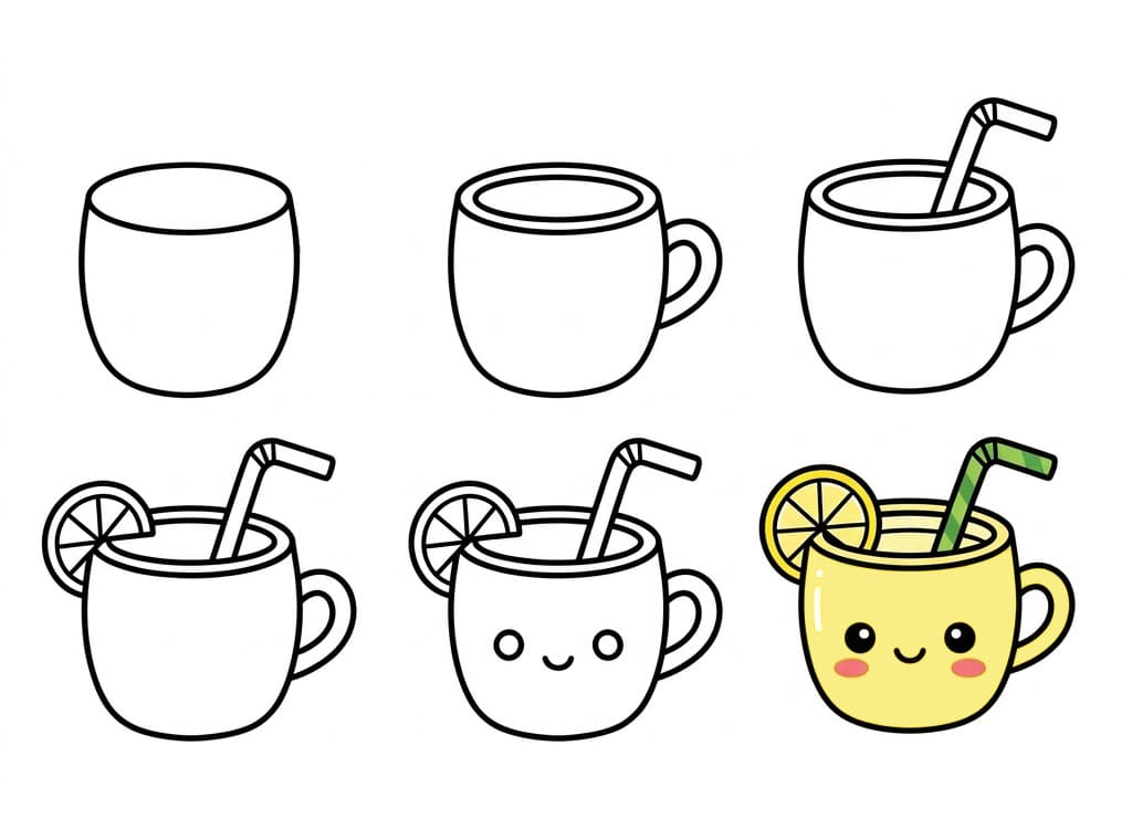 Cute Lemonade Cup Drawing Ideas