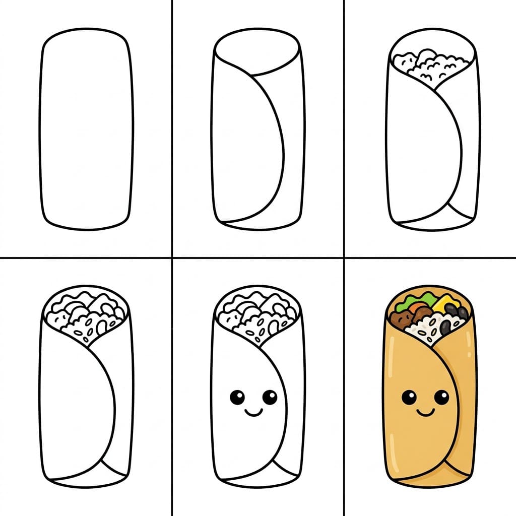Cute burrito Drawing Ideas