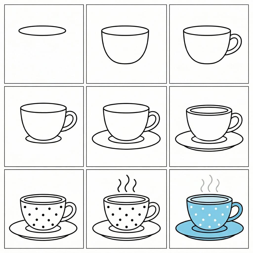 Cute teacup Drawing Ideas