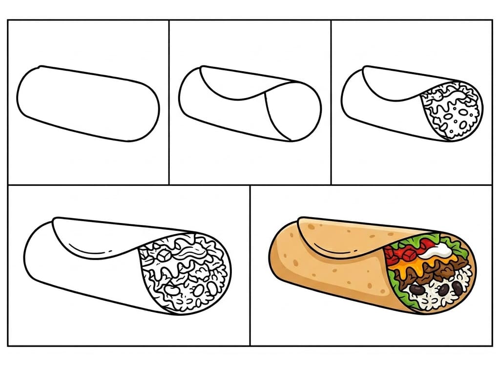 Delicious burrito Drawing Ideas