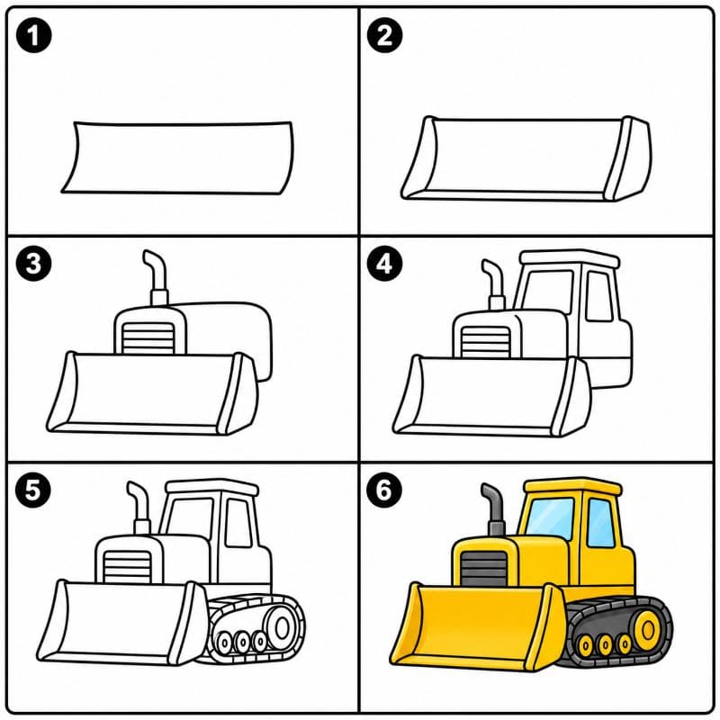 Bulldozer Drawing Ideas