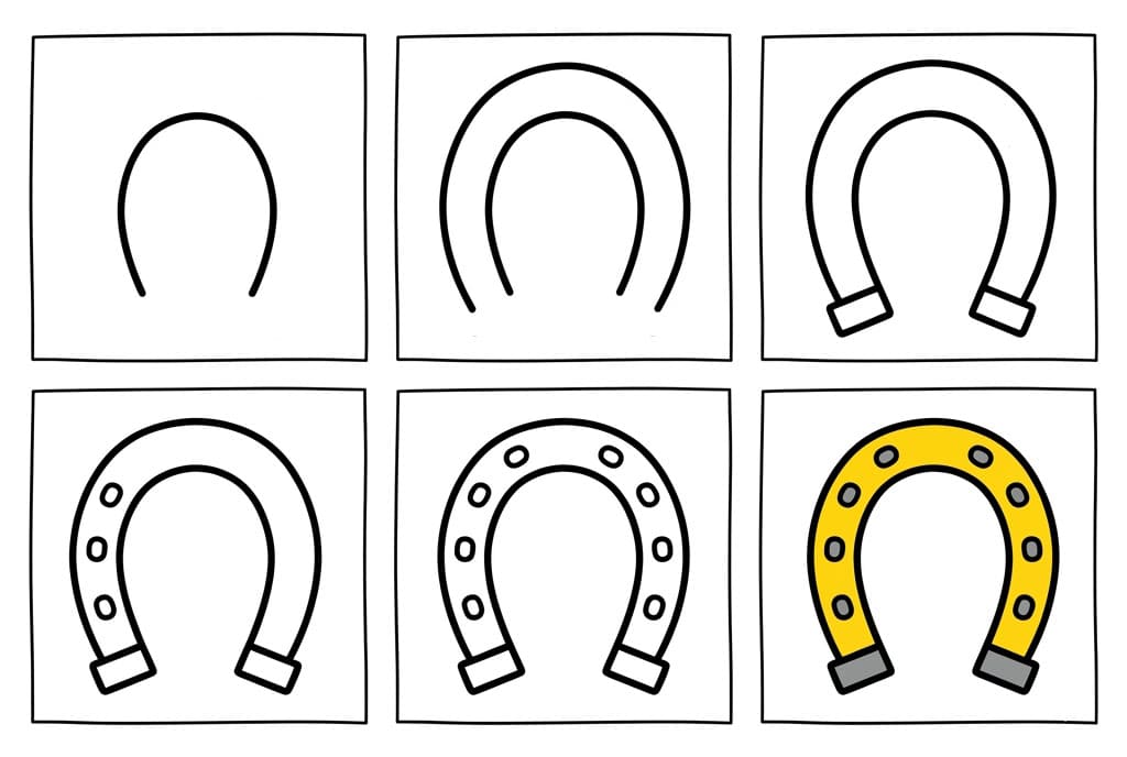 Easy Horseshoe Drawing Ideas