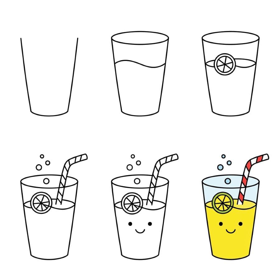 Easy Lemonade Glass Drawing Ideas
