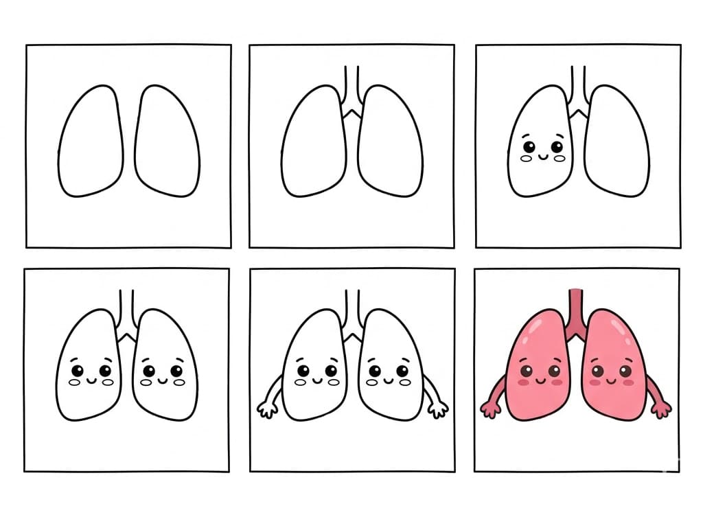 Easy Lungs Drawing Ideas