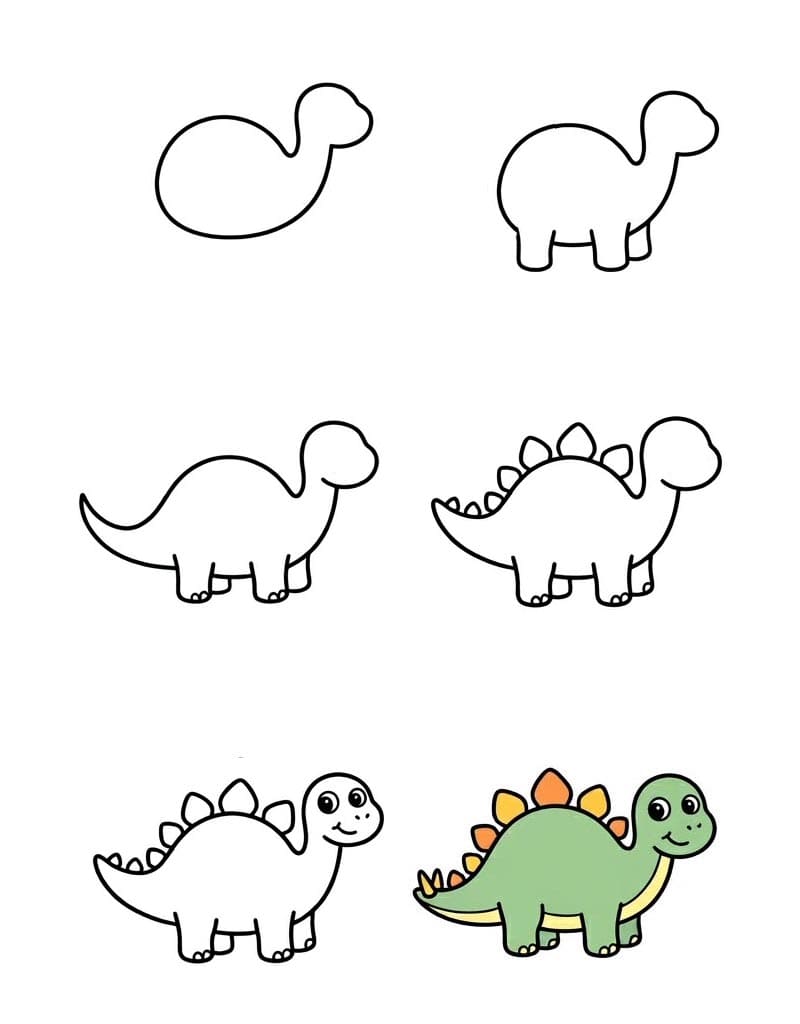 Easy Stegosaurus Drawing Ideas