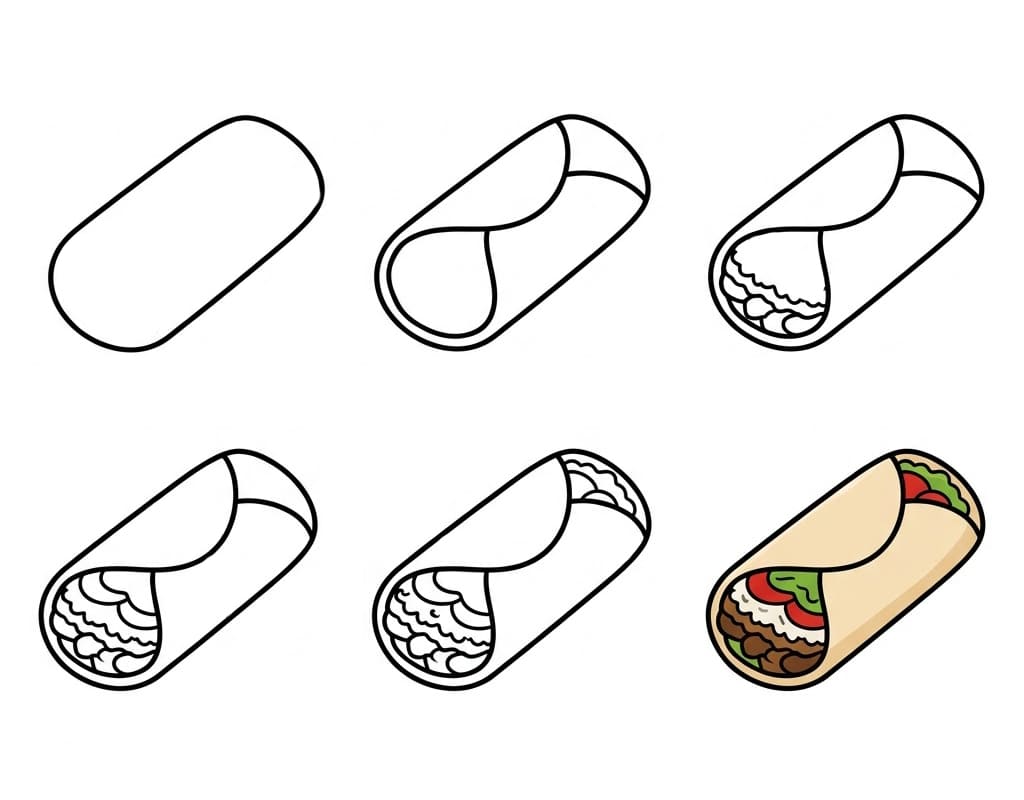 Easy burrito Drawing Ideas