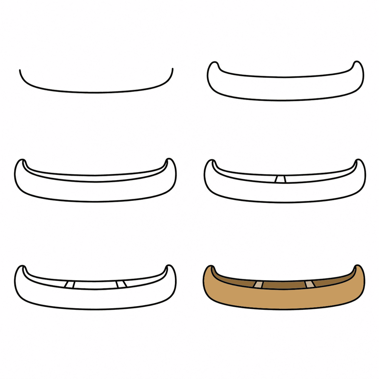 Easy canoe Drawing Ideas