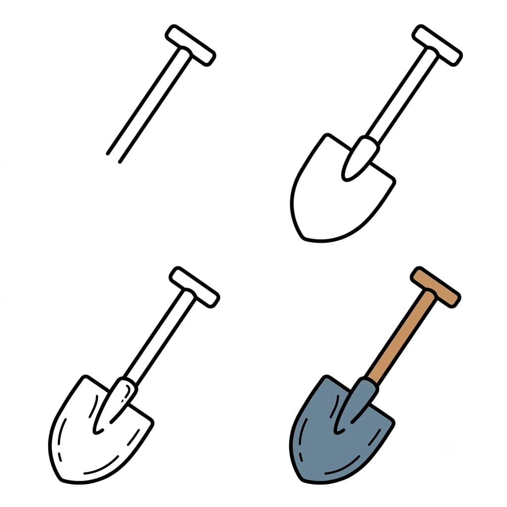 Easy shovel Drawing Ideas