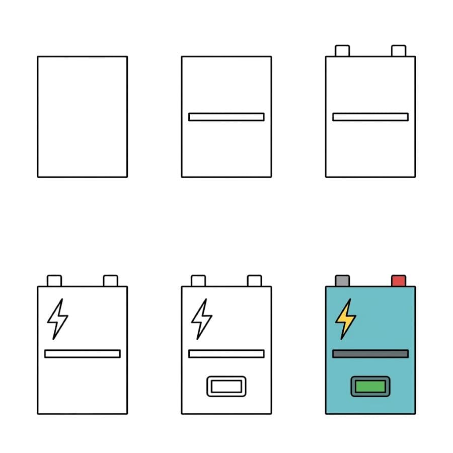 Electric Battery Drawing Ideas