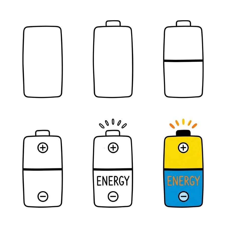 Energy Battery Drawing Ideas