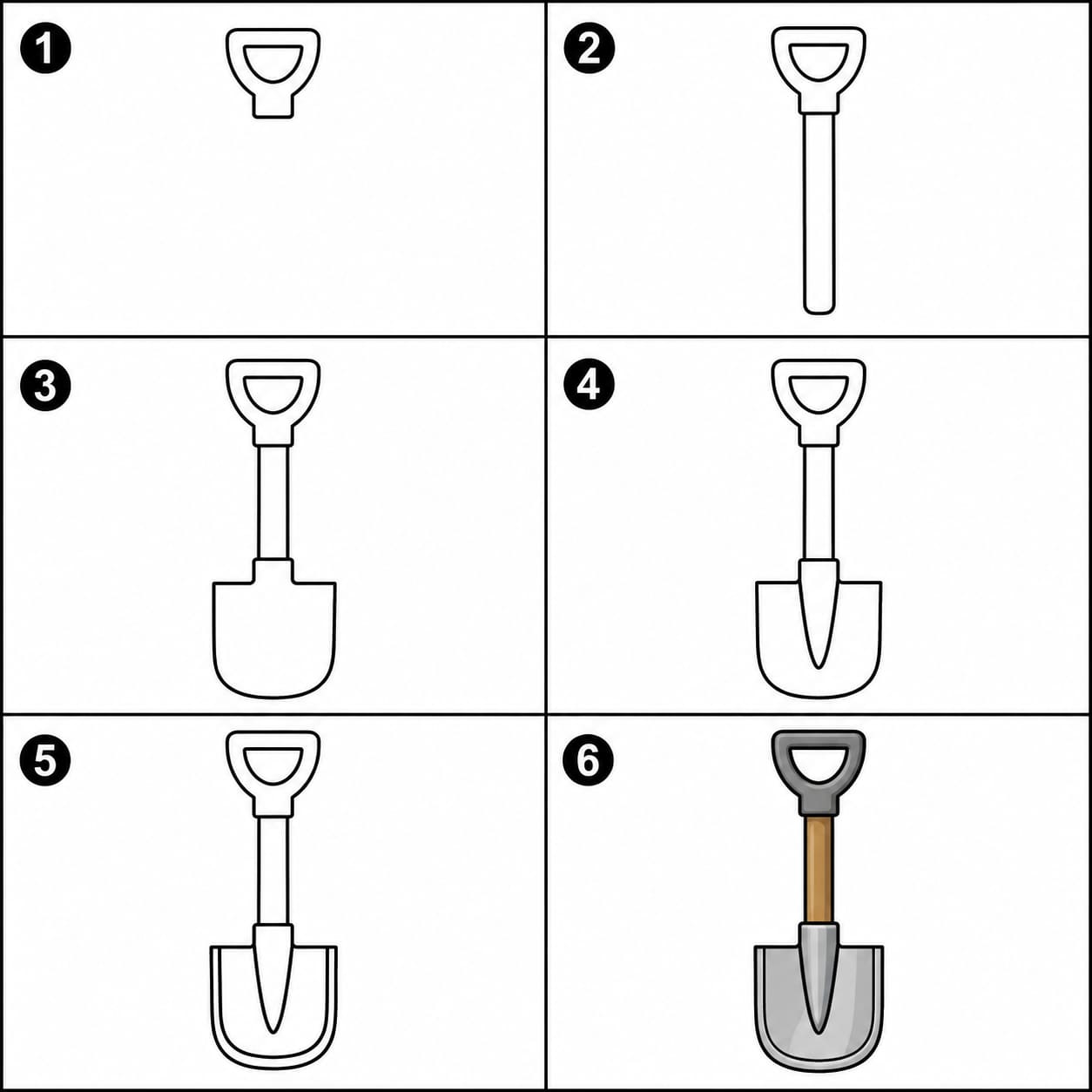 Flat shovel Drawing Ideas