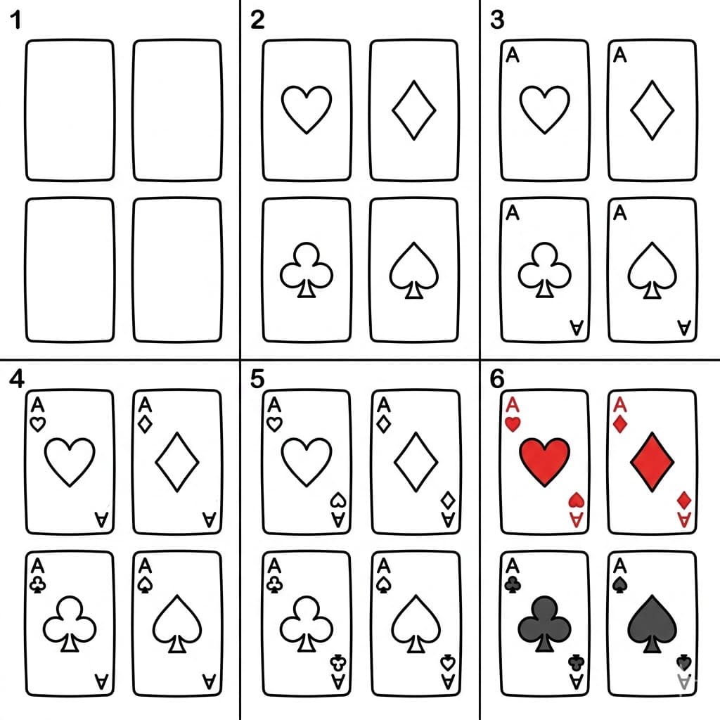 Four Aces Drawing Ideas