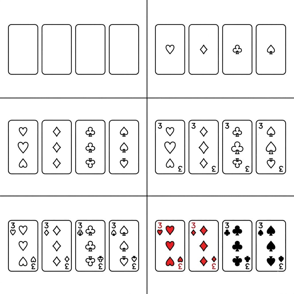 Four Threes Drawing Ideas