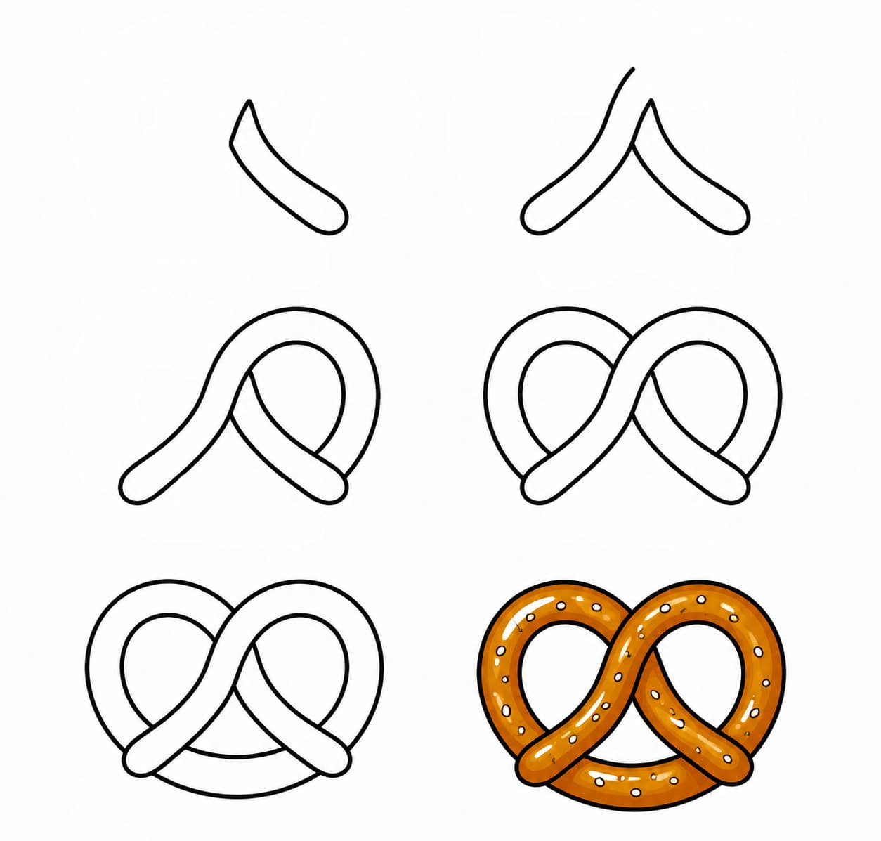 German pretzel Drawing Ideas
