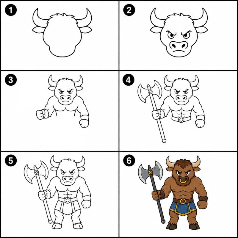 Greece Minotaur Drawing Ideas