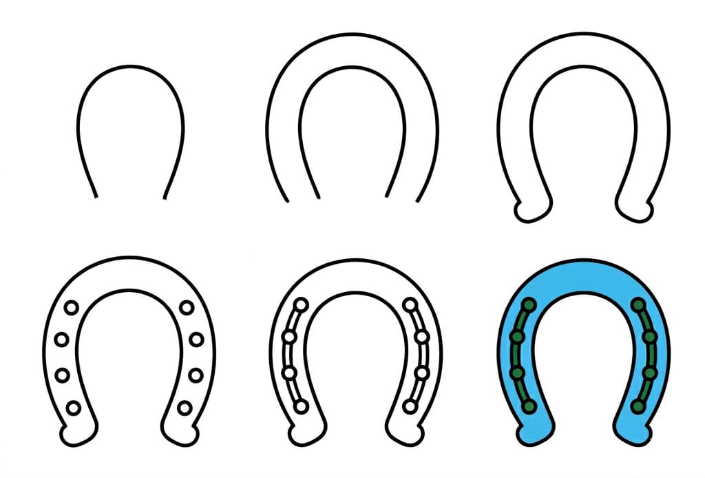 Horseshoe for kids Drawing Ideas