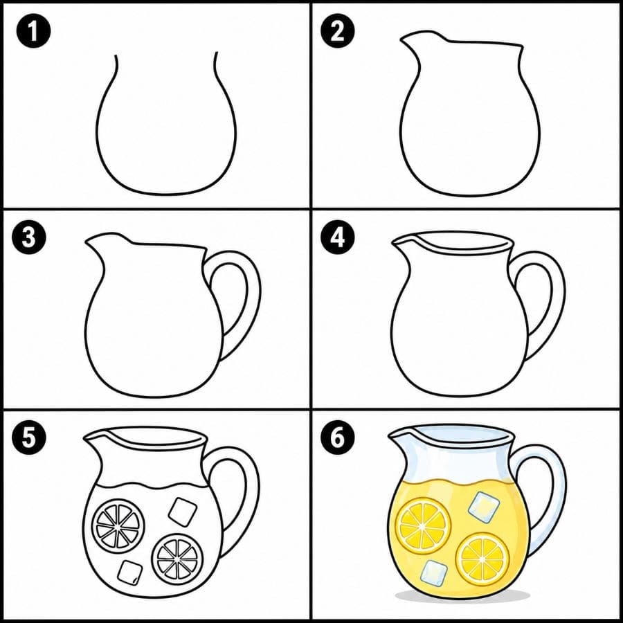 Lemonade Pitcher Drawing Ideas