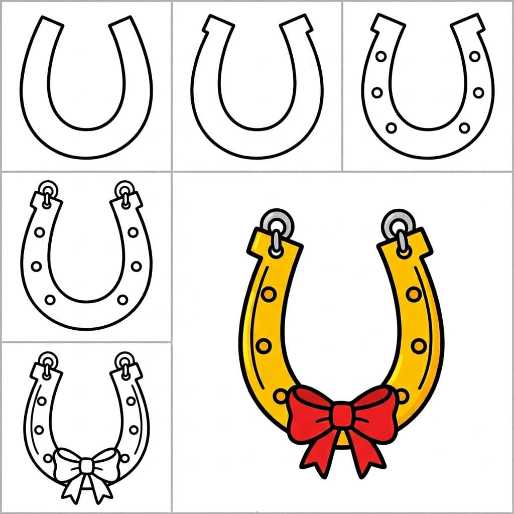 Lucky Horseshoe Drawing Ideas