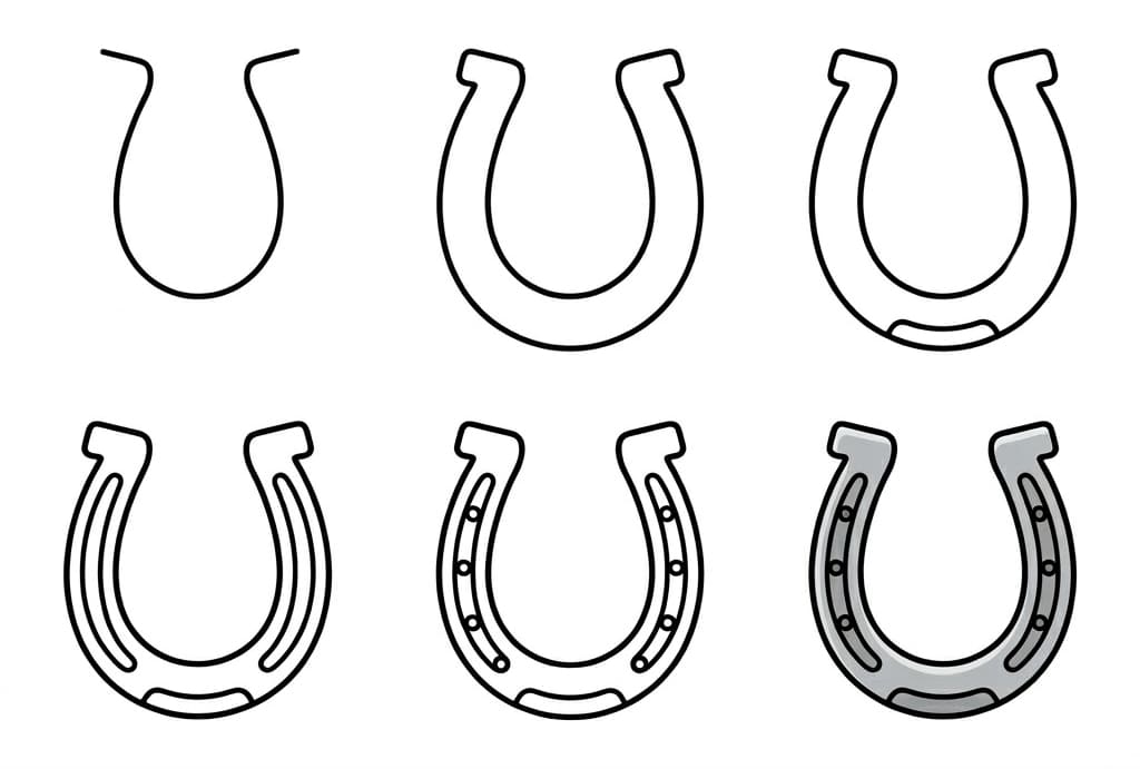 Metalic Horseshoe Drawing Ideas