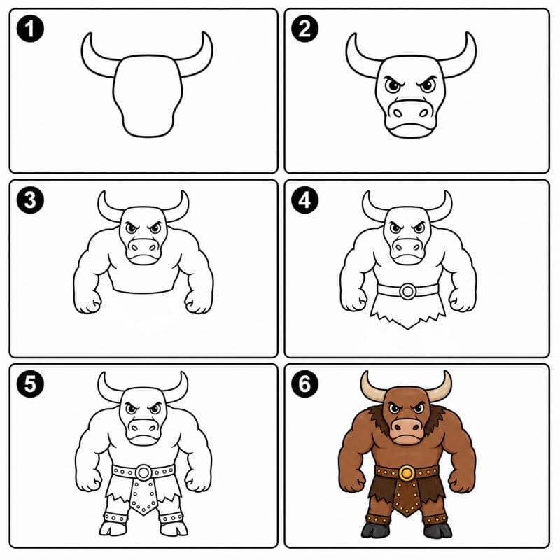 Minotaur Warrior Drawing Ideas