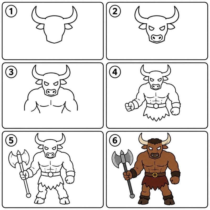Muscular Minotaur Drawing Ideas