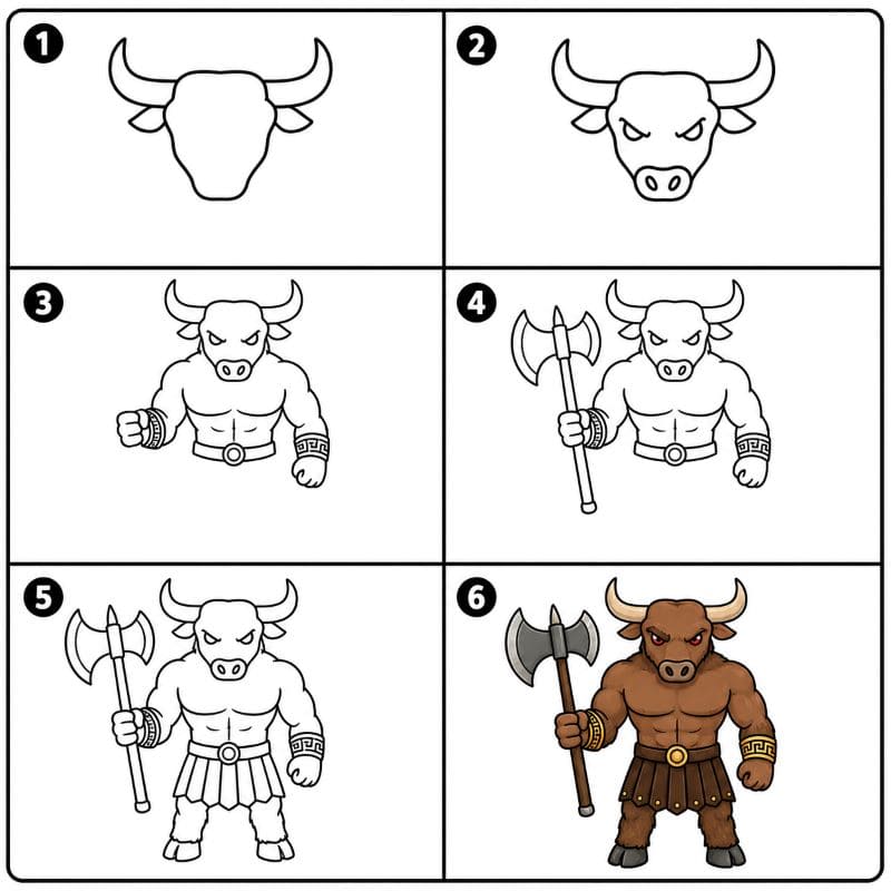 Mythical Creature Minotaur Drawing Ideas